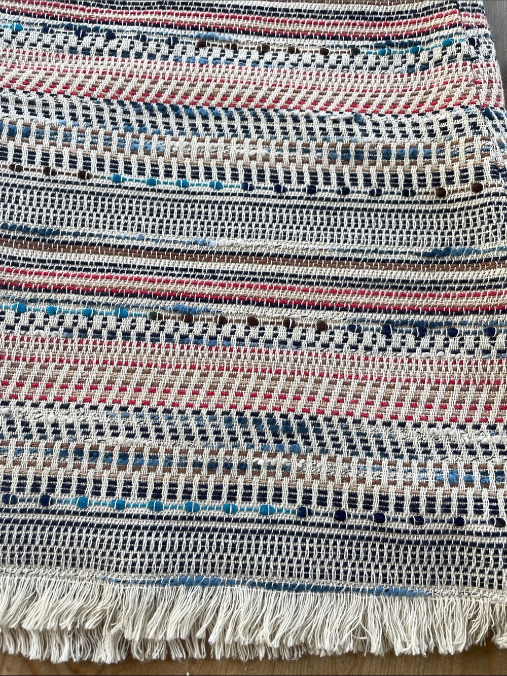 LOFT Fringe Hem Tweed Style Mini Skirt Textured Woven Preppy Chic